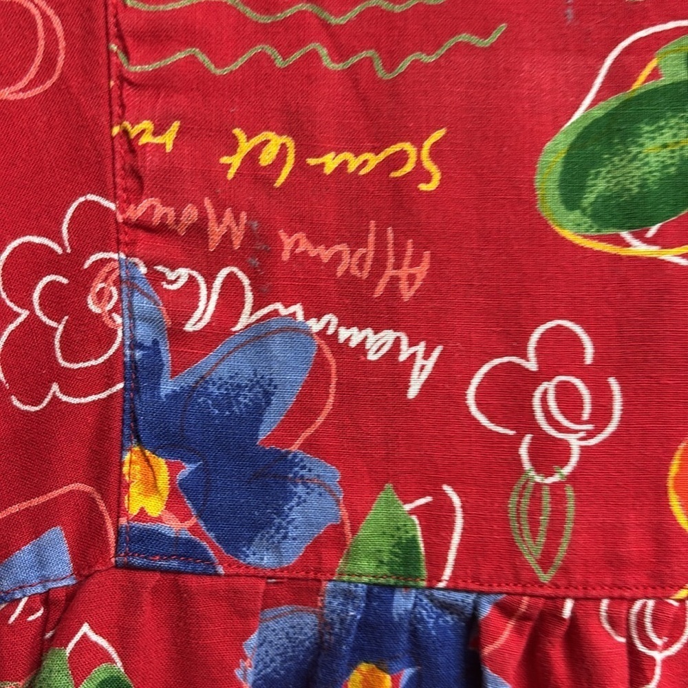 Aria Dress/Red W/Flowers And Writing (Japan Peacock Starry Wild Flowers) Size 8 - Picture 7 of 9